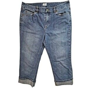 Bass Jeans Women 10 Mid Rise Capris Cuffed (W32 L21)